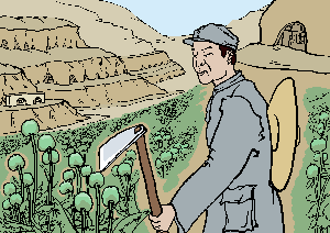 延安大生产运动，种植罂粟，制造鸦片（大<span