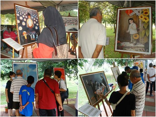 图3:画作展示真相,很多人在画作前驻足欣赏