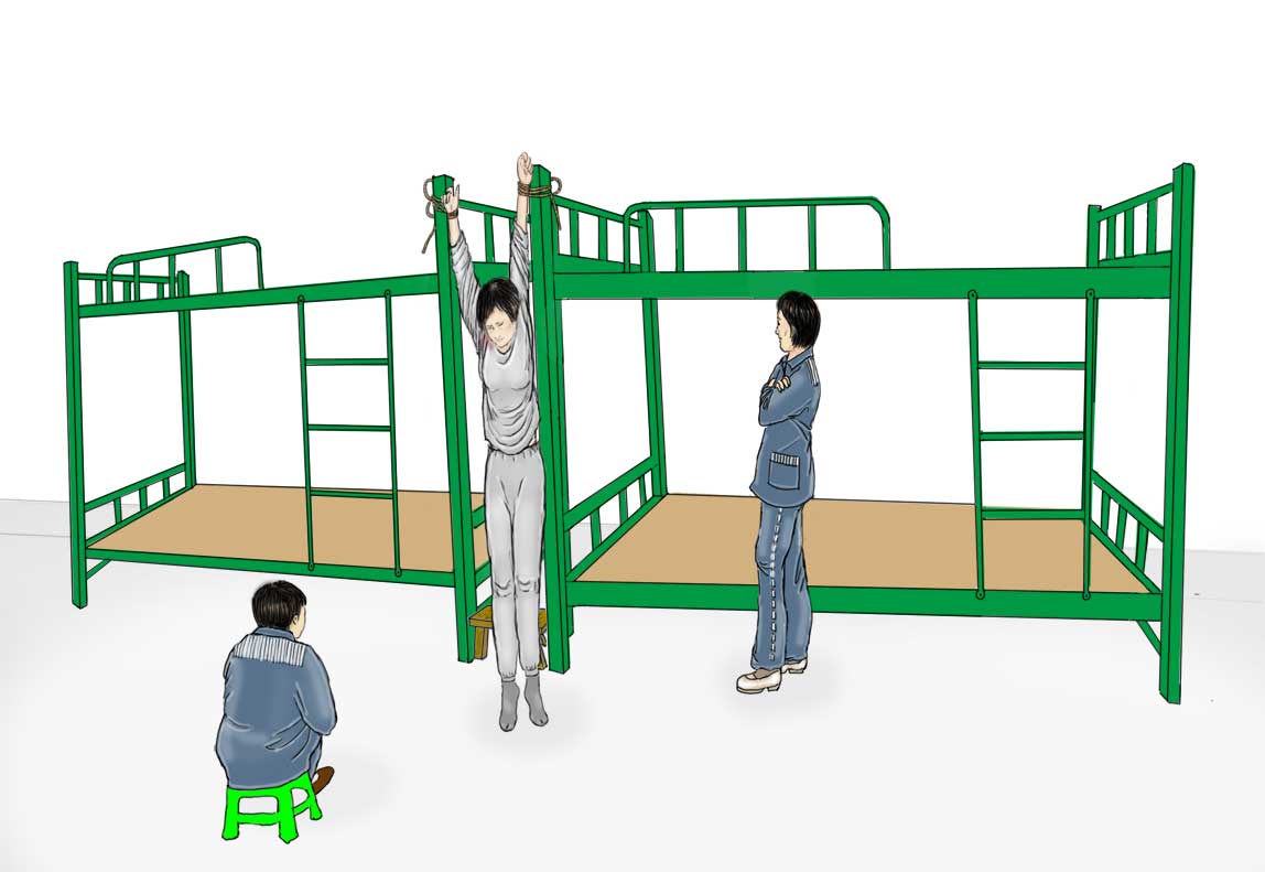 示意图:罚站酷刑