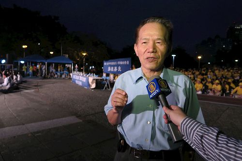 '图7:台湾中社常务监事张思忠要求共产党停止迫害法轮功,台湾政府更应该帮助制止迫害。'
