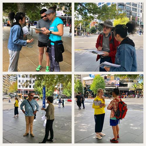 '图8：明白真相的民众在征签表上签名支持三<span