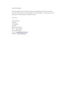 '图15:萨斯喀彻温省Melfort市褒奖法轮大法'