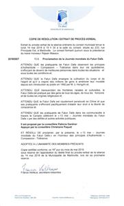 '图18:魁省马丁维拉市宣布法轮大法日'