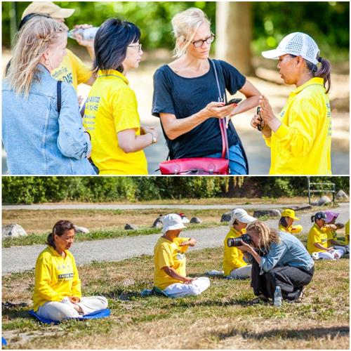 '图2：《每日新闻》（Dagens?Nyheter）报社的两位记者在活动现场做采访报道。'