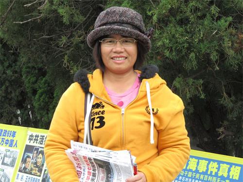 '图5：林细泽修炼法轮功之后，人生的疑惑获得解答，身体健康。三年前开始到台北故宫讲真相劝三<span