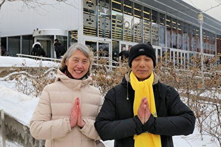 '图2:法轮功学员韩先生夫妇给李洪志师父拜年,由衷感恩师父的看护。'