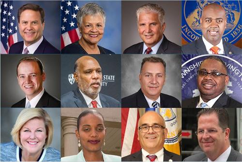 '图1:多名联邦国会议员和郡市官员纷纷签发褒奖状或贺信,恭贺世界法轮大法日。'