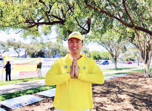 '图5:亚当·徐(Adam Xu)感恩李洪志师父的慈悲救度!'