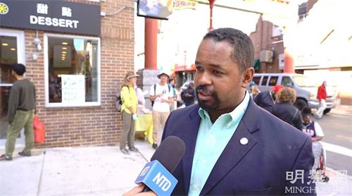 '图5：二零二一年九月二十六日，宾州州参议员谢里夫·斯惴特（Sharif Street）在声援三<span