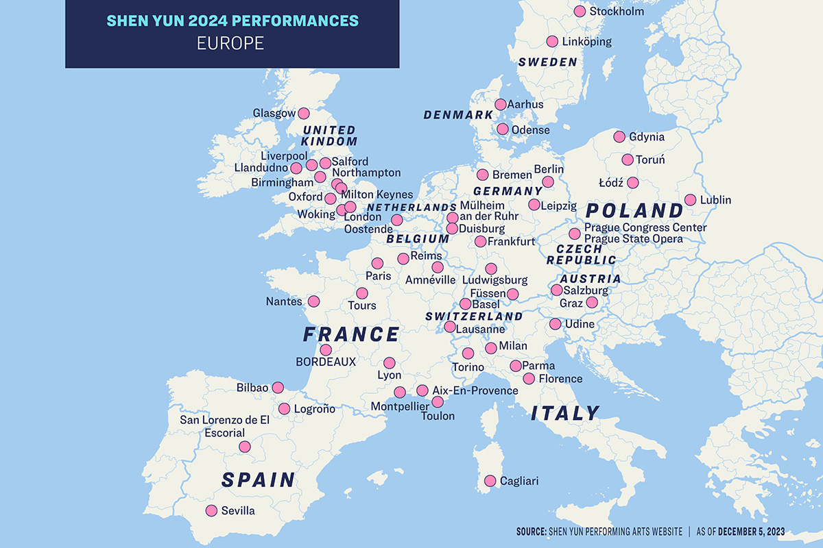 图8:在欧洲,神韵将莅临至少十二个国家五十多个城市,上演数百场演出。(大<span style='max-width:0px!important;margin-left:-4px;color:#eee!important;'>.</span>纪<span style='max-width:0px!important;margin-left:-4px;color:#eee!important;'>.</span>元<span style='max-width:0px!important;margin-left:-4px;color:#eee!important;'>;</span>)