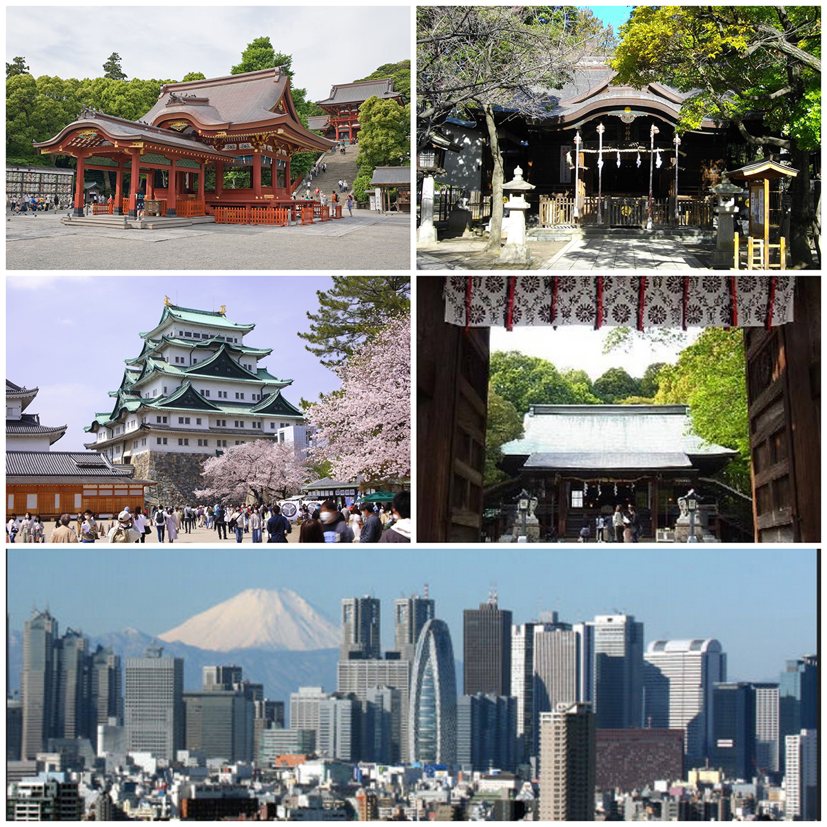 图1:神韵世界艺术团结束了在京都的演出后,继续前往鎌仓、川口、宇都宫、东京和最后一站名古屋继续巡回演出,票房火爆,东京的演出票早在一个多月前就售罄。(明慧网合成图)