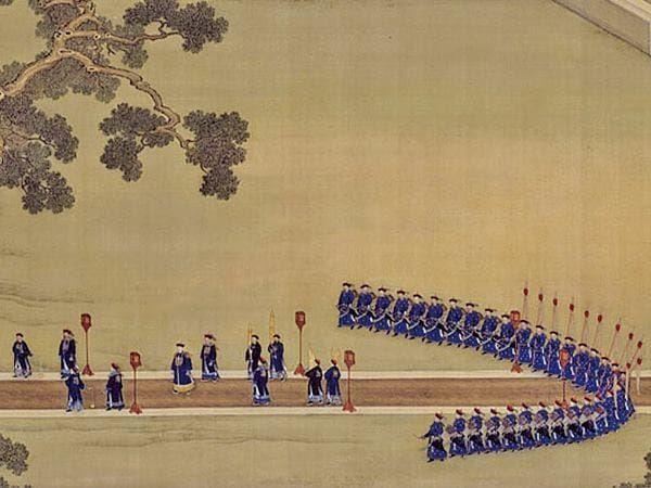 '清《雍正帝祭先农坛图卷》局部。(公有领域)'