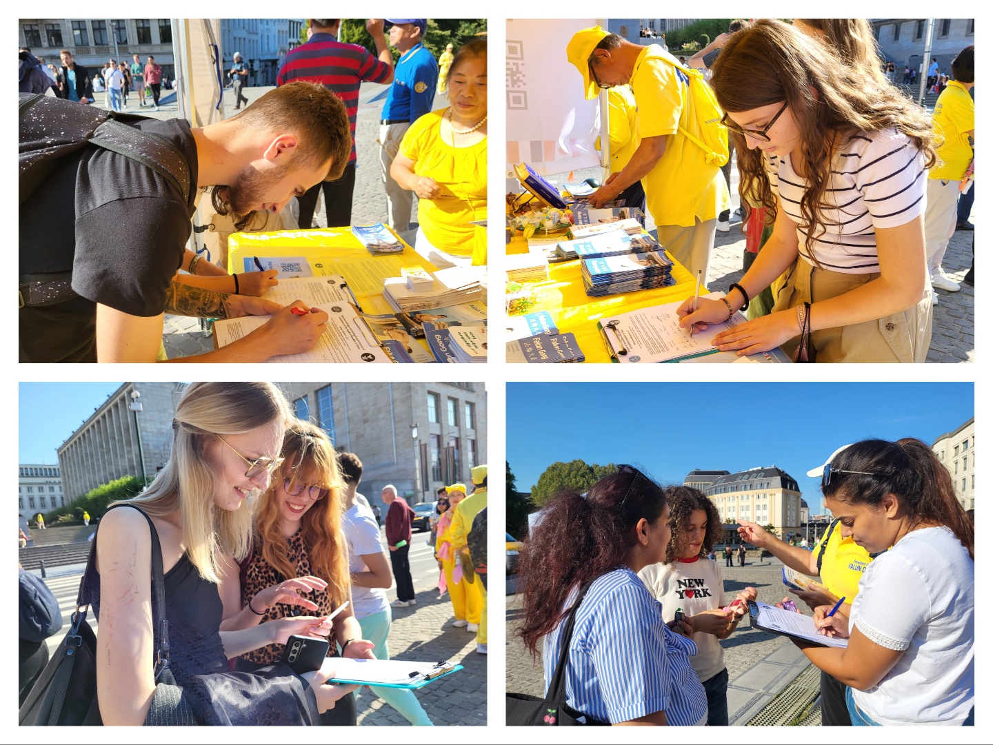 图7~8:了解迫害中共迫害法轮功真相的民众纷纷签名反迫害