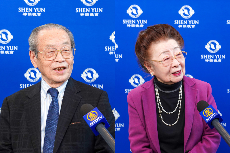 图5:二零二五年一月二十六日下午,机械设计事务所老板佐竹彬岳(Satake Akitake)和太太佐竹香(Satake Kaori)一起观看了神韵环球艺术团在日本东京涩谷公会堂(LINE CUBE SHIBUYA)举行的第六场演出。