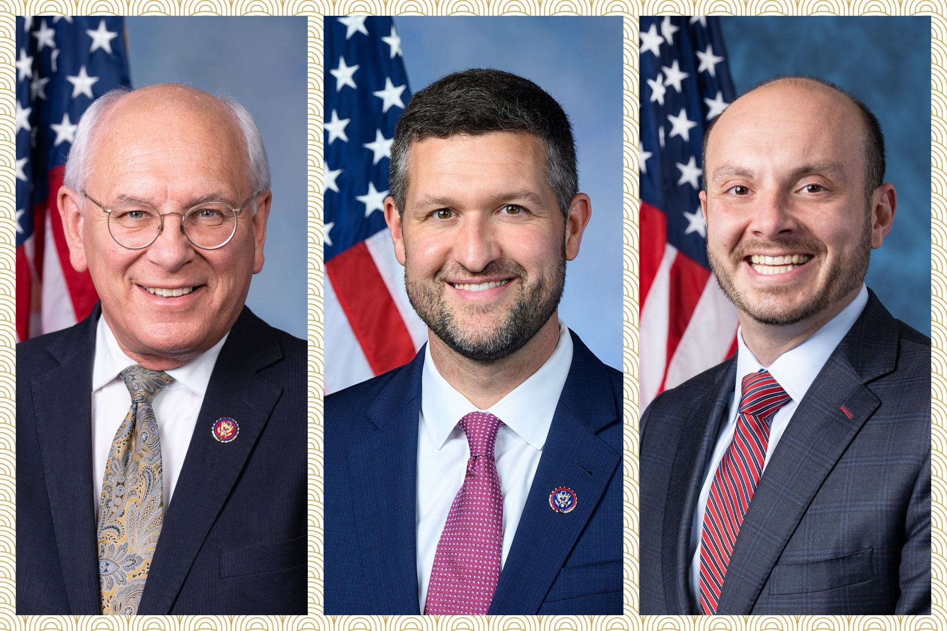 图1:纽约州三位国会议员(左起)保罗‧D‧通科(Paul D. Tonko)、派崔克‧瑞安(Patrick Ryan)和安德鲁‧R‧加巴里诺(Andrew R. Garbarino)分别发来贺信、在国会发言表彰神韵及签发褒奖令,欢迎神韵重返纽约。(大<span style='max-width:0px!important;margin-left:-4px;color:#eee!important;'>.</span>纪<span style='max-width:0px!important;margin-left:-4px;color:#eee!important;'>.</span>元<span style='max-width:0px!important;margin-left:-4px;color:#eee!important;'>;</span>合成)