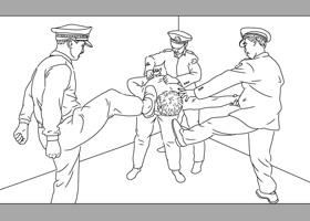 '中共酷刑示意图:毒打'