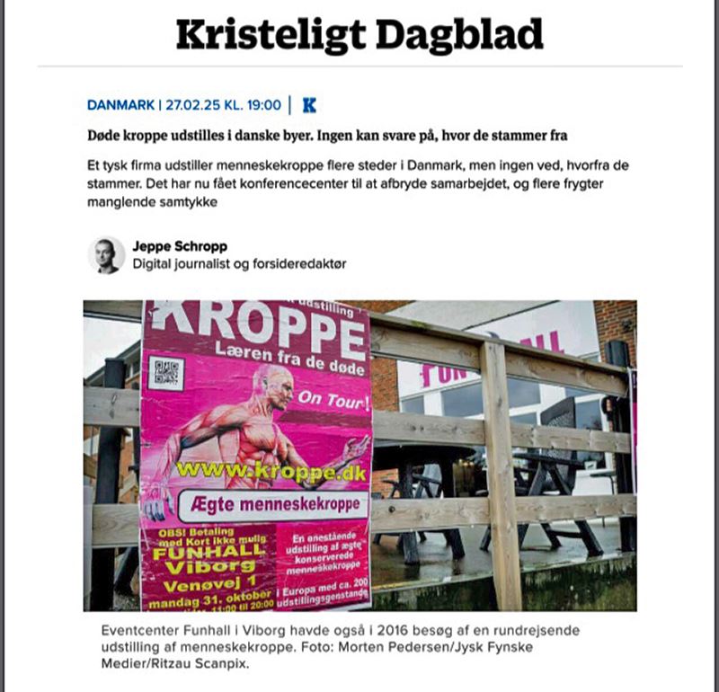 '图3:《基督教日报》报道尸展标本来源不明。'