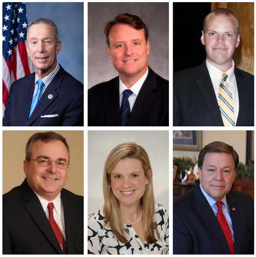 图18:麻州各级议员向神韵颁发褒奖。上排从左至右:麻州联邦国会议员斯蒂芬·林奇(Stephen F. Lynch),麻州参议员迈克尔·摩尔(Michael O. Moore,代表州参议院),麻州众议员肖恩·加巴利(Sean Garballey); 下排从左至右:麻州众议员大卫·德科斯特(David DeCoste),麦德福市(Medford)市长布瑞安娜・伦戈-科恩(Breanna Lungo-Koehn),昆西市(Quincy)市长托马斯·科赫(Thomas P. Koch)。(明慧网合成)