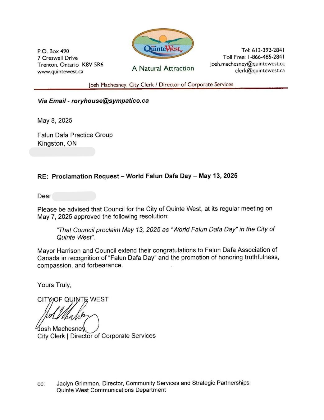 '图3:西昆堤市褒奖贺信'