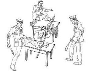 '中共酷刑示意图：“上绳'