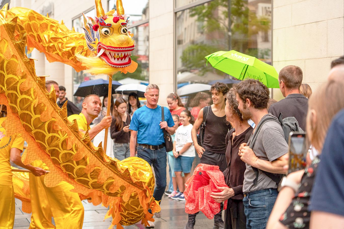 '图12~16:二零二五年八月三十日下午,法轮功学员在维也纳的游行队伍。'